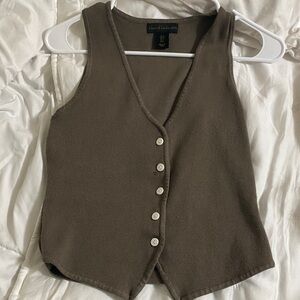 House of Harlow 1960 Brown Button-Down Vest